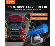 Koduva VEVOR 12 V oro kompresorius su baku 6 l, 120 psi, skirtas traukinių signalams