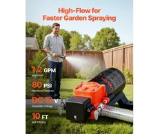 Koduva VEVOR 12 V vandens slėgio siurblys, 1,2 GPM (4,5 l/min), 2 kamerų savaiminio įsiurbimo diafragminis, 80 PSI