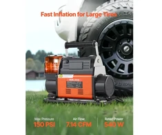 Koduva VEVOR 12V sunkiosios klasės oro kompresorius YD-127-AI, 540 W, 202 l/min, 150 PSI