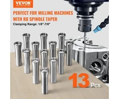 Koduva VEVOR 13 dalių R8 kolletų rinkinys, 1/8"–7/8", su žymėtomis laikymo dėžutėmis