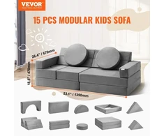 Koduva VEVOR 15 dalių modulinė vaikų sofa ETW001-11, 25D kempinė, velvetas