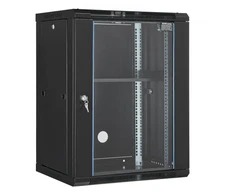 Koduva VEVOR 15U sieninis tinklo serverio rack spinta, 45,7 cm gylis, stiklinės durys su spyna