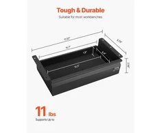 Koduva VEVOR 16" platus po stalu montuojamas stalčius, juodas, 17x9x4 in