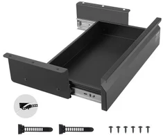 Koduva VEVOR 16" platus po stalu montuojamas stalčius, juodas, 17x9x4 in