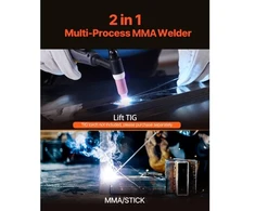 Koduva VEVOR 2-in-1 MMA/Lift TIG suvirinimo aparatas MMA-205, 205 A, 38 x 16 x 32 cm