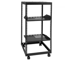 Koduva VEVOR 20U atviras serverio stovas, reguliuojamas gylis 58,5–101,6 cm, 19 colių, pastatomas arba tvirtinamas prie sienos, su ratukais