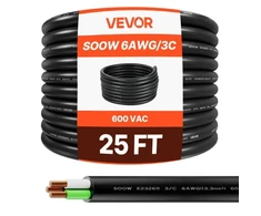 Koduva VEVOR 25 FT (7,62 m) 6AWG (16 mm²) elektros galios kabelio ilgintuvas, varinis
