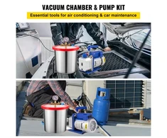Koduva VEVOR 3 CFM 1/4 HP vienpakopis vakuuminis siurblys, 3 gal./12 l vakuumo kameros komplektas HVAC ir A/C šaldymui