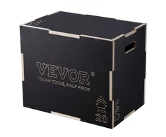 VEVOR 3 in 1 plyometrinė šuolių dėžė, 40 x 50 x 60 cm, juoda