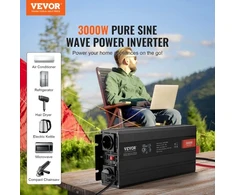 Koduva VEVOR 3000 W keitiklis, grynos sinusoidės, DC 12 V į AC 230 V