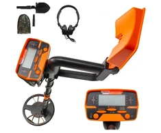 Metalo detektorius VEVOR 3010 metalų detektorius, geltonas, su LCD ekranu ir ausinėmis