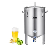 VEVOR 304 nerūdijančio plieno 60 l alaus fermentacijos katilas su dangčiu, rankena, vožtuvu, kraneliu ir termometru