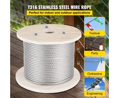 VEVOR 316 nerūdijančio plieno wire rope, 152 m, 4 mm