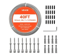 Koduva VEVOR 3,2 mm vielinio lyno rinkinys, 12,2 m, 316 nerūdijantis plienas