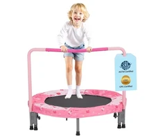 Koduva VEVOR 36" vaikų batutas su rankena, sulankstomas mini batutas 3+ metų vaikams, raudonas