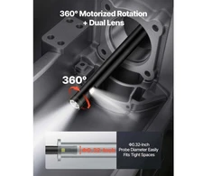 Koduva VEVOR 360° motorizuotas sukimosi endoskopas, dvigubos kameros boreskopinė kamera su šviesa, 5" HD IPS, 8 mm, 5 m