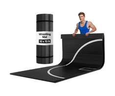 Koduva VEVOR 3x3 m imtynių kilimėlis, juodas, PVC, su apskritimais