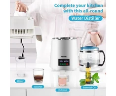 Koduva VEVOR 4 l vandens distiliatorius, 1 l/val., su laikmačio ir temperatūros ekranu, baltas