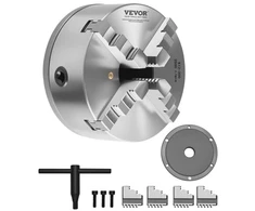 Koduva VEVOR 4 nasrų tekinimo griebtuvas, 8 col. (200 mm), savaime centruojantis, 1 1/2-8 sriegis