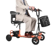 VEVOR 4 ratų sulankstomas elektrinis mobilumo vežimėlis su 48 V ličio baterija, iki 120 kg, oranžinis