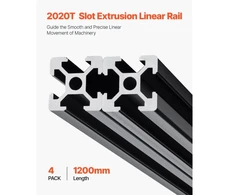 Koduva VEVOR 4 vnt. 2020 T formos aliuminio profilio linijinis bėgelis, 1200 mm, juodas