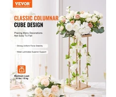 VEVOR 4 vnt. vestuvinis gėlių stovas, 60 cm, prancūziško aukso spalvos