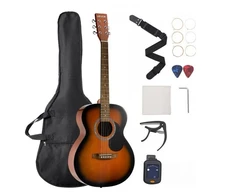 Koduva VEVOR 40 colių dreadnought akustinė gitara pradedantiesiems, sunburst, su gig bag