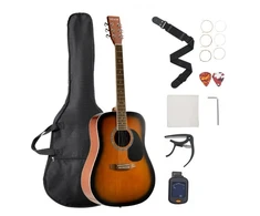 Koduva VEVOR 41 in akustinė „dreadnought“ gitara pradedančiųjų rinkinys, su dėklu, „Sunburst“