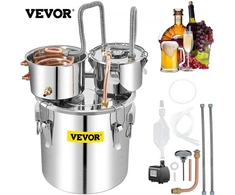Koduva VEVOR 50 L alkoholio distiliavimo aparatas su kondensatoriumi ir thumper keg, su termometru