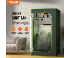 Koduva VEVOR 6 colių inline duct ventiliatorius 402 CFM su temperatūros ir drėgmės valdikliu