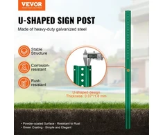 VEVOR 6 ft U-formos ženklo stulpas, 4 vnt., žalias, plieno