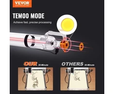 Koduva VEVOR 60W CO2 lazerio vamzdis, 1250 mm, Ø55 mm, su metaline galvute