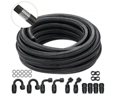 VEVOR 6AN kuro linijos rinkinys, 20 ft, 0,34" žarna, su 12 pasukamų jungčių adapterių, juodas