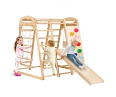 Koduva VEVOR 7-in-1 vaikų vidaus žaidimų aikštelė, 109 x 120 x 119,5 cm, su kopėčiomis, tinkline kopėčia, sūpynėmis, skersiniu, čiuožykla ir lipimo siena