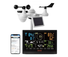 VEVOR 7 viename Wi‑Fi meteorologinė stotis su lauko jutikliu, 19,1 cm ekranas