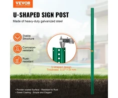 VEVOR 8 ft U-channel sign post, 4 vnt., žalias, plieno