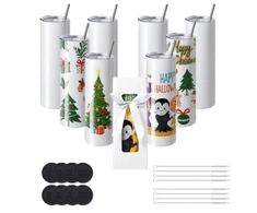 Koduva VEVOR 8 vnt. tiesūs sublimaciniai puodeliai, 30 oz / 887,2 ml, nerūdijančio plieno