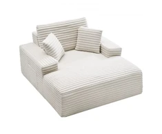 Sofa VEVOR 8035 chaise lounge kėdė, kreminė, 1380 x 1500 x 700 mm