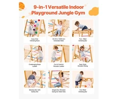 Koduva VEVOR 9 viename Montessori vidaus žaidimų aikštelė vaikams, medinė, 113 kg