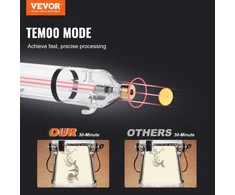 Koduva VEVOR 90 W CO2 lazerio vamzdis, 1250 mm, 80 mm, su metaline galvute