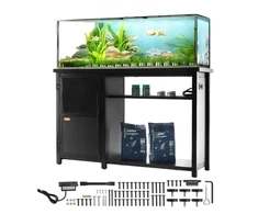 Koduva VEVOR akvariumo stovas, 75 gal. žuvų akvariumui, 52 x 19,7 x 32,3 col., su spinta, juodas