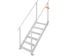 Koduva VEVOR aliumininės prieplaukos kopėčios, reguliuojamas aukštis 109,2-129,5 cm, 6 pakopos