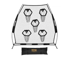 VEVOR Amerikietiško futbolo treniruočių metimo tinklas, 2133.6 x 2133.6 mm, su 5 taikinio kišenėmis