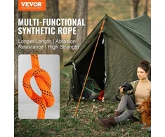 VEVOR Arboristų medžių laipiojimo virvė, dvigubo pynimo poliesteris, 1/2"/1,3 cm x 120'/36,6 m, 48 vijų