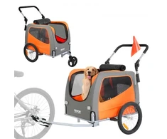 Koduva VEVOR augintinio dviračio priekaba-vežimėlis TS806, plienas, oranžinė/pilka, iki 30 kg