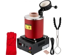 Koduva VEVOR aukso lydymo krosnis, 1350 W, 1150 ℃, skaitmeninė elektrinė, su 3kg keraminiu tigliu, liejinio forma ir pirštinėmis