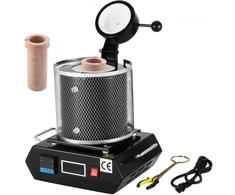 Koduva VEVOR aukso lydymo krosnis, 1350 W, iki 1150 ℃, skaitmeninė elektrinė, su 1kg keraminiu tigliu