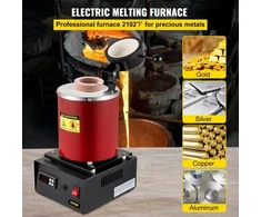 Koduva VEVOR aukso lydymo krosnis, 1350 W, 1150 ℃, skaitmeninė elektrinė, su 3kg keraminiu tigliu, liejinio forma ir pirštinėmis