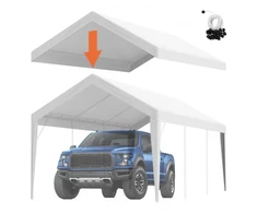 Koduva VEVOR automobilio stoginės keičiamas uždangalas, baltas, 610 x 304 cm