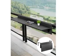 VEVOR Balkono pakabinamas staliukas, 12 x 48 col. sulankstomas turėklų stalas, 50 lb, tinka 1"–4,3" turėklams